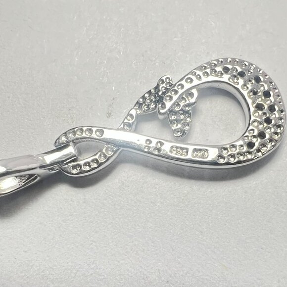 Silver 925 Infinity Butterfly Pendant Necklace CZ 925 Italian Box Chain 18" Gift - Picture 9 of 10